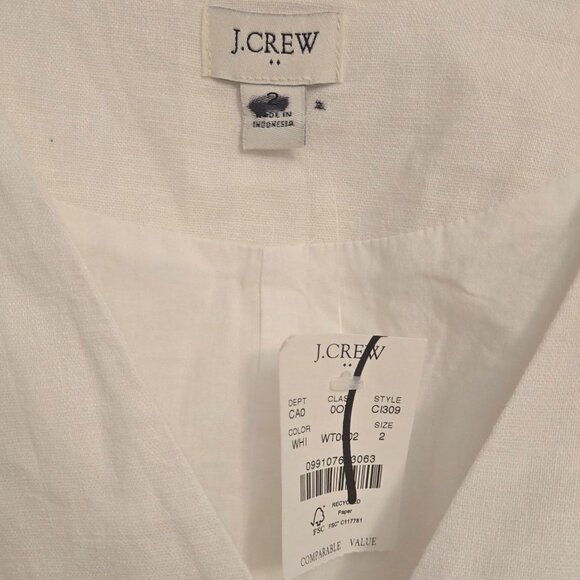 J.CREW Button Front Linen Blend Vest Women's Size 2 - Picture 6 of 6